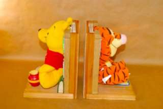 DISNEY Winnie the POOH and TIGGER Wooden / Resin / Plush with Book 