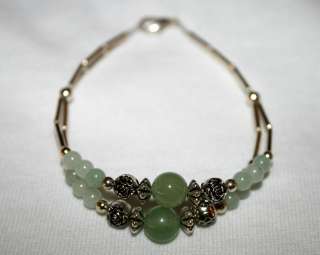 Navajo hand made silver plated double bracelet JADE  