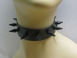 Goth Glowing Rubber Spike Choker & Bracelet Set #S1041  