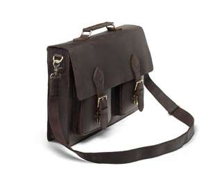 Large Rustic Leather Briefcase Messenger Bag Laptop Case Attache 