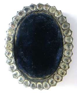   RESTORE LOT c1890 2 BROOCH RARE 1 EBONITE RUBBER 1 FACETED RHINESTONES