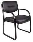   Black Leather Reception Side Visitor Guest Waiting Room Office Chairs