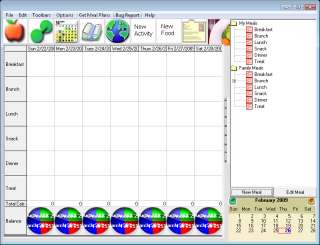 EASY DIET CALORIE BALANCE TRACKER / PROGRAM SOFTWARE CD  