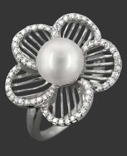  Ring, Cultured Freshwater Pearl and Diamond Accent   Pearls