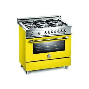  Bertazzoni Yellow 36 Six Burner Gas Range Kitchen 