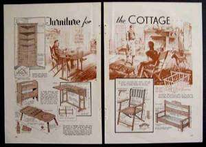 1936 Cottage Style /Camp/Cabin/ Furniture HowTo PLANS Chair/Table 