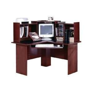    Pure Black & Traditional Cherrywood Corner Desk