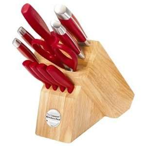  Kitchenaid 11pc Red Knife Block Set