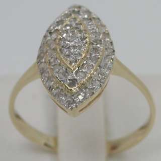 62 CARATS 14K SOLID YELLOW GOLD NATURAL WHITE DIAMOND CLUSTER RING 