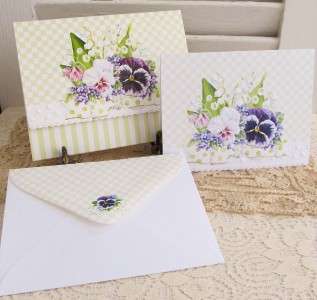 Carol Wilson PANSY & CHEQUES Boxed Set Note Cards 10ct 095372022873 