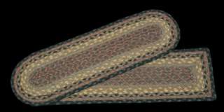Braided Stair Tread Brown/Black/Charcoal Primitive Rug  