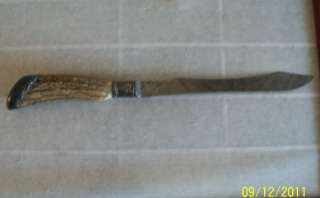Antique Unknown Stag Handle Silver Carving Or Bread Knife  