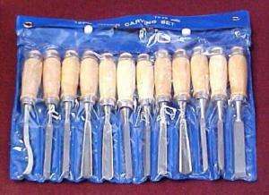 12pc Wood Carving Chisel Tool Set 8 inch w/wood handle  