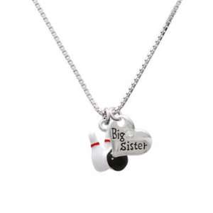  Bowling Pins with Bowling Ball Big Sister Charm Necklace 