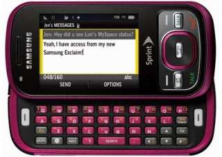 SAMSUNG SPH M550 EXCLAIM SPRINT CDMA PHONE PINK USED  