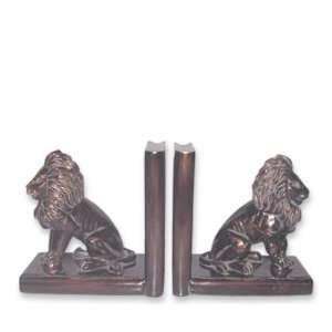 Elements 5 3/4 Inch Bronze Lions Bookends 