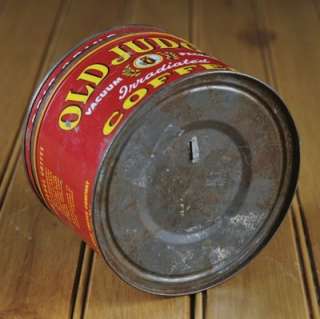 OLD JUDGE COFFEE Old Antique Vintage Can Tin Box Product Advertising 