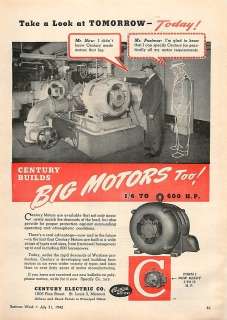 1943 Century Motors, Electric Ad   Look at Tomorrow  