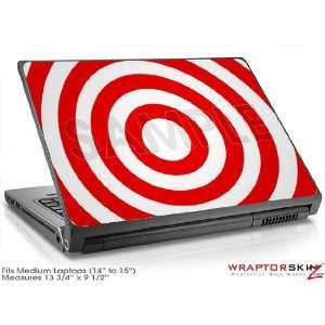  Medium Laptop Skin Bullseye Red and White Electronics