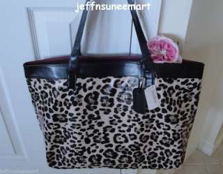 NEW Fall 2011  LEOPARD PRINT FAUX CROC LEATHER TOTE BAG 