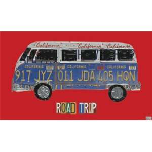 Road Trip Bus Red Canvas Reproduction