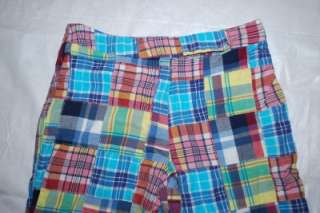 Womens Madras plaid capri pants in a size 4. Made by Island Casuals 