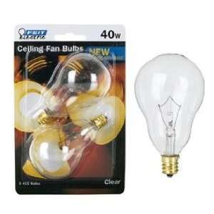  40 Watt Candelabra Base 2 Pack A15 Clear Ceiling Fan Bulb 
