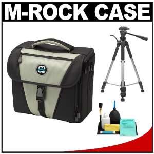  SLR Camera Case (Sage/Black) + Tripod + Accessory Kit for Canon 