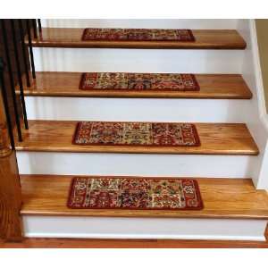  Premium Carpet Stair Treads   Panel Red 13 Pack 