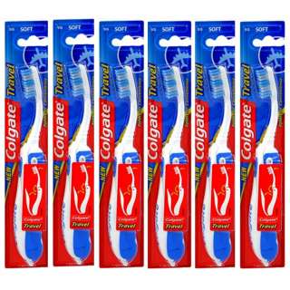 COLGATE VALUE TRAVEL FOLDING TOOTHBRUSH, SOFT, (PACK OF 6)  