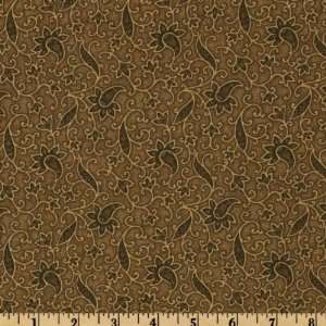  44 Wide Olde Cedar Chest Paisley Vine Olive Fabric By 