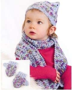Childs Confetti Waves Hat & Scarf Crochet Pattern  
