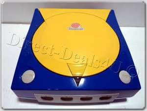Sega Dreamcast Blue/Yellow Console (NTSC) 4 Cntls/4 VMUs/2 Rum pack 