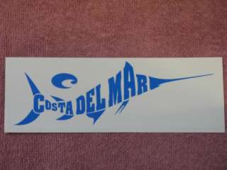COSTA DEL MAR SUNGLASSES VINYL MARLIN LOGO BLUE ICON 6 x 2 DECAL 