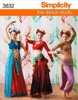   Belly Dance, Harem Girl Costume Simplicity 3832 Sewing Pattern  