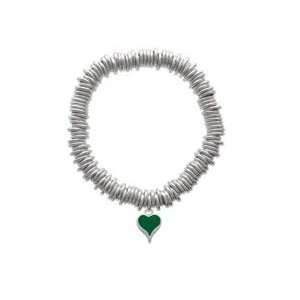  Small Long Green Heart Charm Links Bracelet Arts, Crafts 