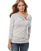   for MICHAEL Michael Kors Top, Three Quarter Sleeve Striped with O Ring