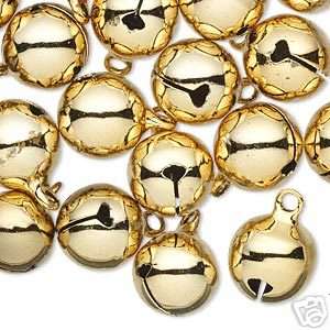 25 Shiny Gold 12mm Christmas Jingle Bell Charms~Craft  