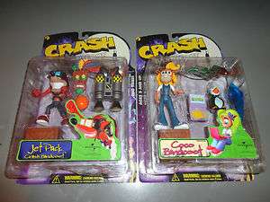Jet Pack Crash Bandicoot And Coco Action Figures Mint New Sealed 