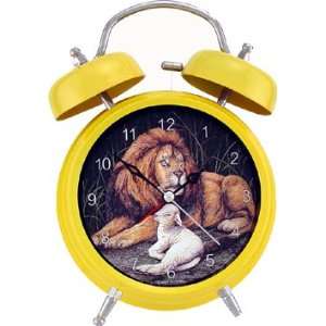    Lion and Lamb Twin Bell Alarm Clock SS 18320
