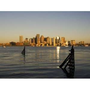 City Skyline Across the Harbor, Boston, Massachusetts, New England 