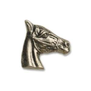 Buck Snort Hardware Horse Head Cabinet Pull, Antique Brass  
