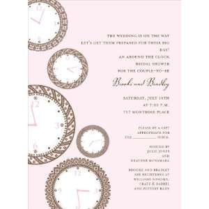    Faces of Time Pink Around the Clock Invitation