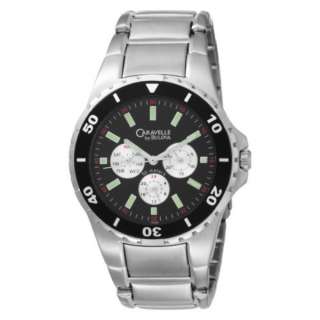 Gents Caravelle By Bulova Day Date 24HR Stainless Steel Black Dial 