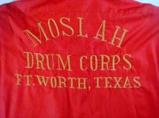 Mid Century Masonic Moslah TX Drum Corp Red Shirt Large  