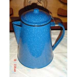  Vintage Enamelware Cobalt Blue Coffee Pot 