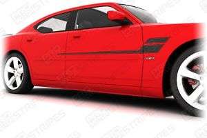 Dodge Charger Speed Side Stripes Decal Kit 2006 2010  