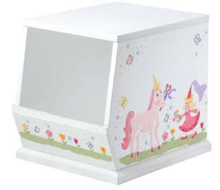 PRINCESS Hand Painted Stackable Storage Bin Sturdy  