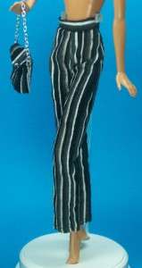 KM Black Corduroy Pants Purse Barbie Model Silkstone  