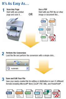 With OmniPage 15 Professional, its a simple process to convert 